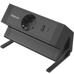 BLOC MULTIPRISE POWERDESK 1 POSITION AVEC USB-A ET USB-C NOIR NORME DE/LU FELLOWES