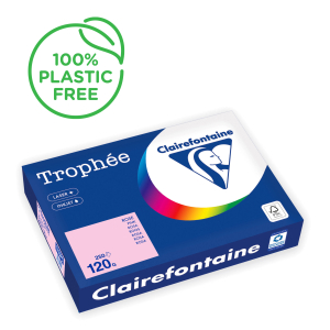 PAPIER CLAIREFONTAINE TROPHEE A4 120Gr ROSE - ramette de 250