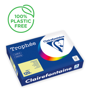 PAPIER CLAIREFONTAINE TROPHEE A4 120Gr JONQUILLE - ramette de 250