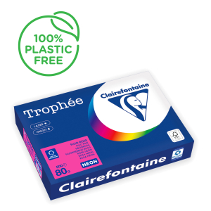 PAPIER CLAIREFONTAINE TROPHEE A4 80Gr ROSE FLUO - ramette de 500