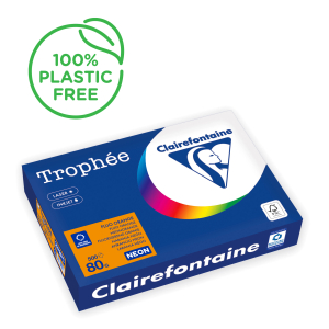 PAPIER CLAIREFONTAINE TROPHEE A4 80Gr ORANGE FLUO - ramette de 500