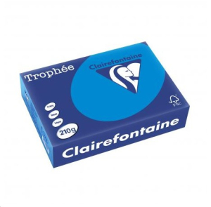 PAPIER CLAIREFONTAINE TROPHEE A4 210Gr BLEU TURQUOISE - ramette de 250