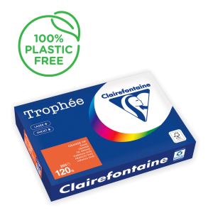 PAPIER CLAIREFONTAINE TROPHEE A4 120Gr ORANGE VIF - ramette de 250