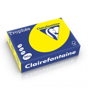 PAPIER CLAIREFONTAINE TROPHEE A4 210Gr JAUNE SOLEIL - ramette de 250