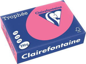 PAPIER CLAIREFONTAINE TROPHEE A4 210Gr ROSE FUCHSIA - ramette de 250