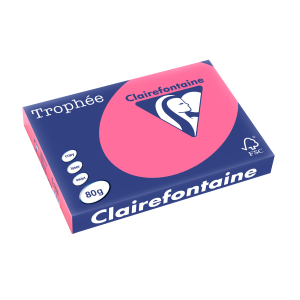 PAPIER CLAIREFONTAINE TROPHEE A3 80Gr FUCHSIA - ramette de 500