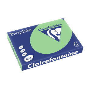 PAPIER CLAIREFONTAINE TROPHEE A3 80Gr VERT NATURE - ramette de 500