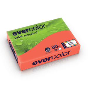 PAPIER RECYCLE EVERCOLOR A4 80Gr FRAMBOISE - ramette de 500