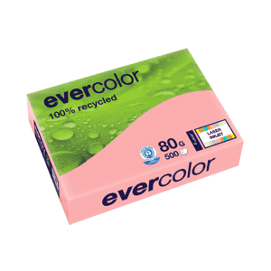 PAPIER RECYCLE EVERCOLOR A4 80Gr ROSE - ramette de 500