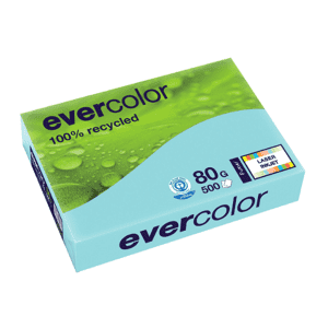 PAPIER RECYCLE EVERCOLOR A4 80Gr BLEU - ramette de 500