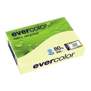 PAPIER RECYCLE EVERCOLOR A4 80Gr CANARI - ramette de 500