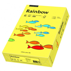 PAPIER RAINBOW A4 80Gr JAUNE INTENSE - ramette de 500