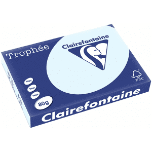 PAPIER CLAIREFONTAINE TROPHEE A3 80Gr BLEU - ramette de 500