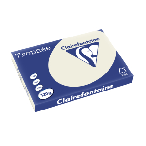 PAPIER CLAIREFONTAINE TROPHEE A3 120Gr GRIS PERLE - ramette de 250