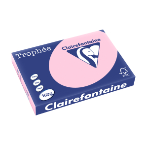 PAPIER CLAIREFONTAINE TROPHEE A3 160Gr ROSE - ramette de 250