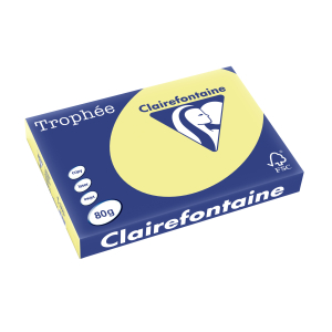 PAPIER CLAIREFONTAINE TROPHEE A3 80Gr JONQUILLE - ramette de 500