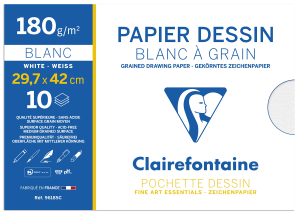 PAPIER DESSIN BLANC 180GR 29.7x42cm - paquet de 10