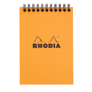 BLOC PUPITRE SPIRALE 105/148 Q5 80 FEUILLES ORANGE RHODIA