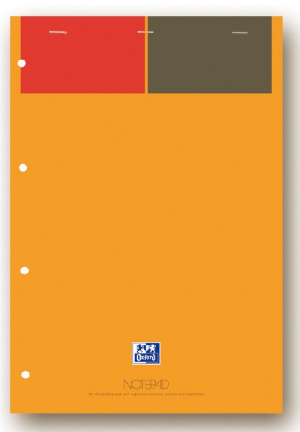 BLOC NOTE A4+ LIGNE AGRAFES OXFORD ORANGE 80 FEUILLES MICRO-PERFORES