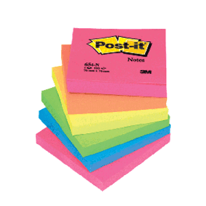 NOTES REPOSITIONNABLES POST-IT 654 Neon Rose 76/76 - paquet de 72