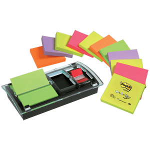 NOTES REPOSITIONNABLES POST-IT Z R330 RAINBOW NEON 76/76 "BONUS PACK" DISTRIBUTEUR MILLENIUM & INDEX