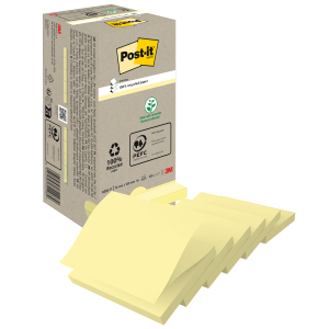 NOTES REPOSITIONNABLES POST-IT Z R330 RECYCLE JAUNE PASTEL 76/76 - paquet de 16