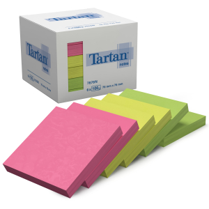 NOTES REPOSITIONNABLES TARTAN 76/76 NEON RAINBOW - paquet de 6