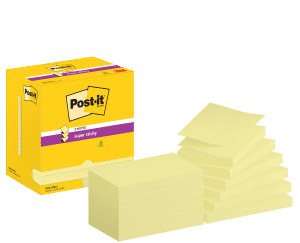 NOTES REPOSITIONNABLES POST-IT Z S350 SUPER STICKY JAUNE 76/127 - paquet de 12