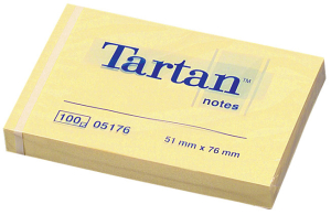 NOTES REPOSITIONNABLES TARTAN 51/76 Jaune - paquet de 12