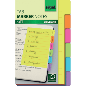 NOTES REPOSITIONNABLES SIGEL 6 ONGLETS 98/148mm ASSORTI