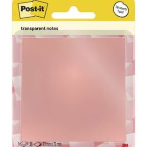 NOTES REPOSITIONNABLES TRANSPARENTES POST-IT 600 73/73 ORANGE PASTEL