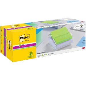 DISTRIBUTEUR NOTES REPOSITIONNABLES POST-IT Z BLANC + 12 BLOCS 76x76 OASIS