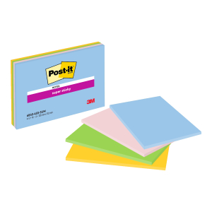 NOTES REPOSITIONNABLES POST-IT MEETING 152/203 SUPER STICKY SUMMER SORBET - paquet de 4