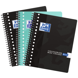 CAHIER A5+ SPIRALE LIGNE 80 FEUILLES 90Gr MICRO-PERFOREES 12 TROUS OXFORD - paquet de 3