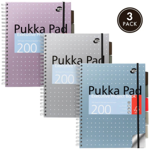 CAHIER A5 SPIRALE Q5 PROJECTBOOK PUKKA PAD 100 FEUILLES ASSORTI
