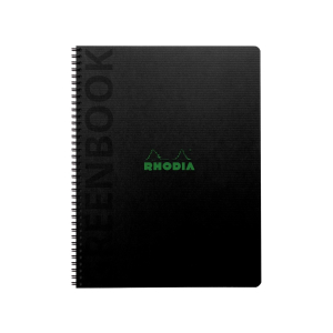 GREENBOOK SPIRALE A4+ Q5 RHODIA NOIR 80 FEUILLES 4 TROUS MICRO-PERFORES