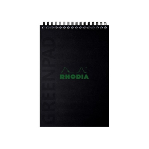 GREENPAD SPIRALE A4+ LIGNE RHODIA NOIR 80 FEUILLES 4 TROUS MICRO-PERFORES