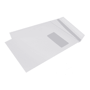 ENVELOPPE 229/324 STRIP FENETRE BLANC FOND GRIS CLAIR 90GR - boîte de 250