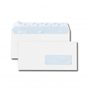 ENVELOPPE 110/220 STRIP FENETRE 35/100 80Gr BLANC - boîte de 500