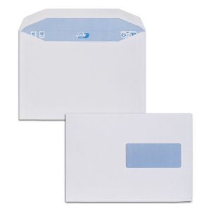 ENVELOPPE 162/229 GOMME FENETRE BLANC FOND BLEU CLAIR 80Gr EASY-FILL GPV - boîte de 500