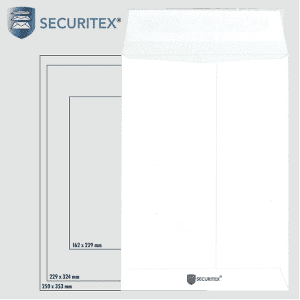 ENVELOPPE SECURITEX 260/330 STRIP BLANC 130Gr - boîte de 100