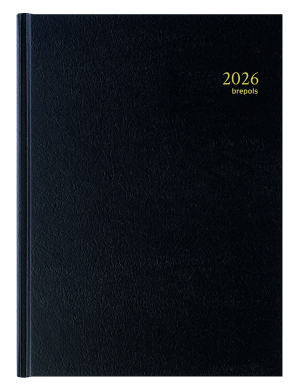 AGENDA BREMAX 2 JOURNALIER NOIR RELIE 2 PAGES/JOUR 21x29cm BREPOLS *2026*