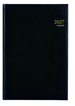 AGENDA BREMAX 2 JOURNALIER NOIR RELIE 2 PAGES/JOUR 21x29CM BREPOLS *2027*
