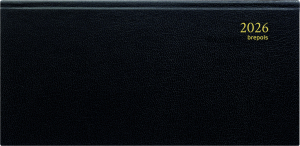AGENDA BREPRINT SEMAINIER NOIR RELIE "LIMA" 17x8cm BREPOLS *2026*"