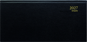AGENDA BREPRINT SEMAINIER NOIR RELIE "LIMA" 17x8CM BREPOLS *2027*"