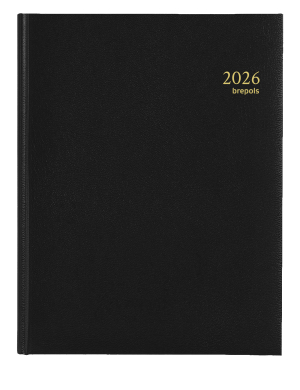 AGENDA TIMING SEMAINIER NOIR RELIE "LIMA" 17x22cm BREPOLS *2026*