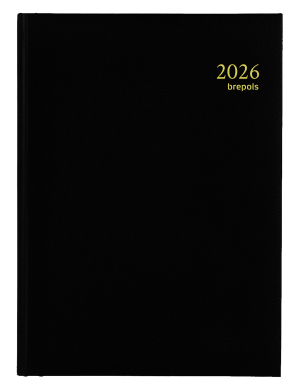 AGENDA EURO JOURNALIER NOIR RELIE "LIMA" 15x21cm BREPOLS *2026*"