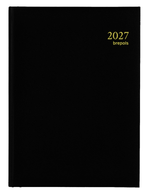 AGENDA EURO JOURNALIER NOIR RELIE "LIMA" 15x21CM BREPOLS *2027*"