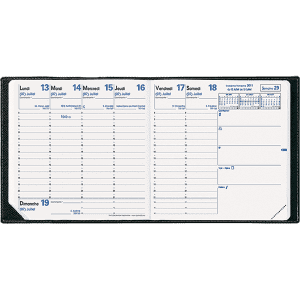 AGENDA EXECUTIF SEMAINIER NOIR RELIE "IMPALA" 16x16cm & REPERTOIRE *2026*