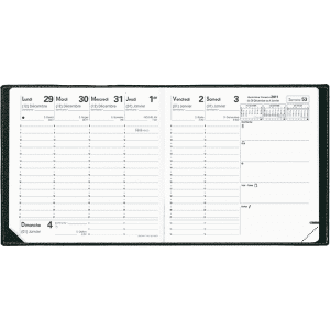 AGENDA DIRECTION SEMAINIER NOIR RELIE "IMPALA" 24x24cm & REPERTOIRE QUO VADIS *2026*"